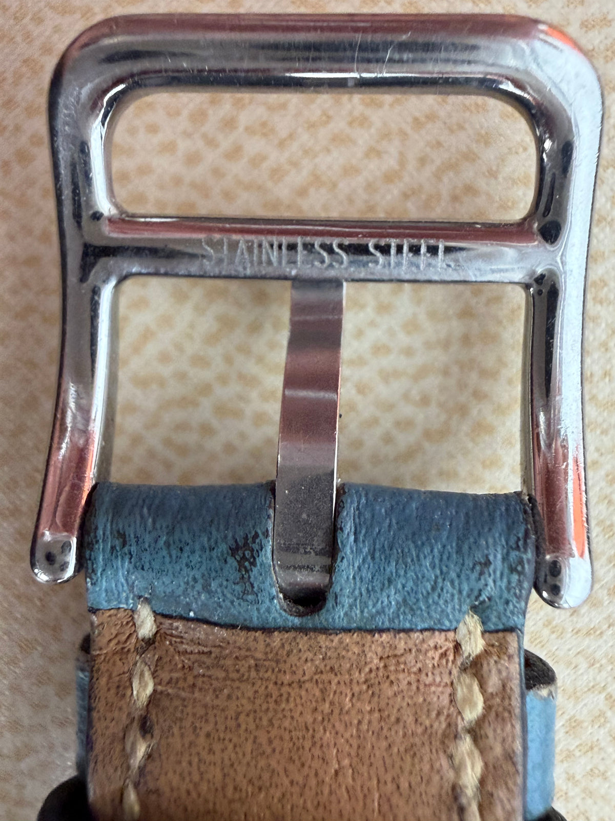Hermes Heure H Watch 21mm in H-Shaped Stainless Steel Blue Leather Strap Y