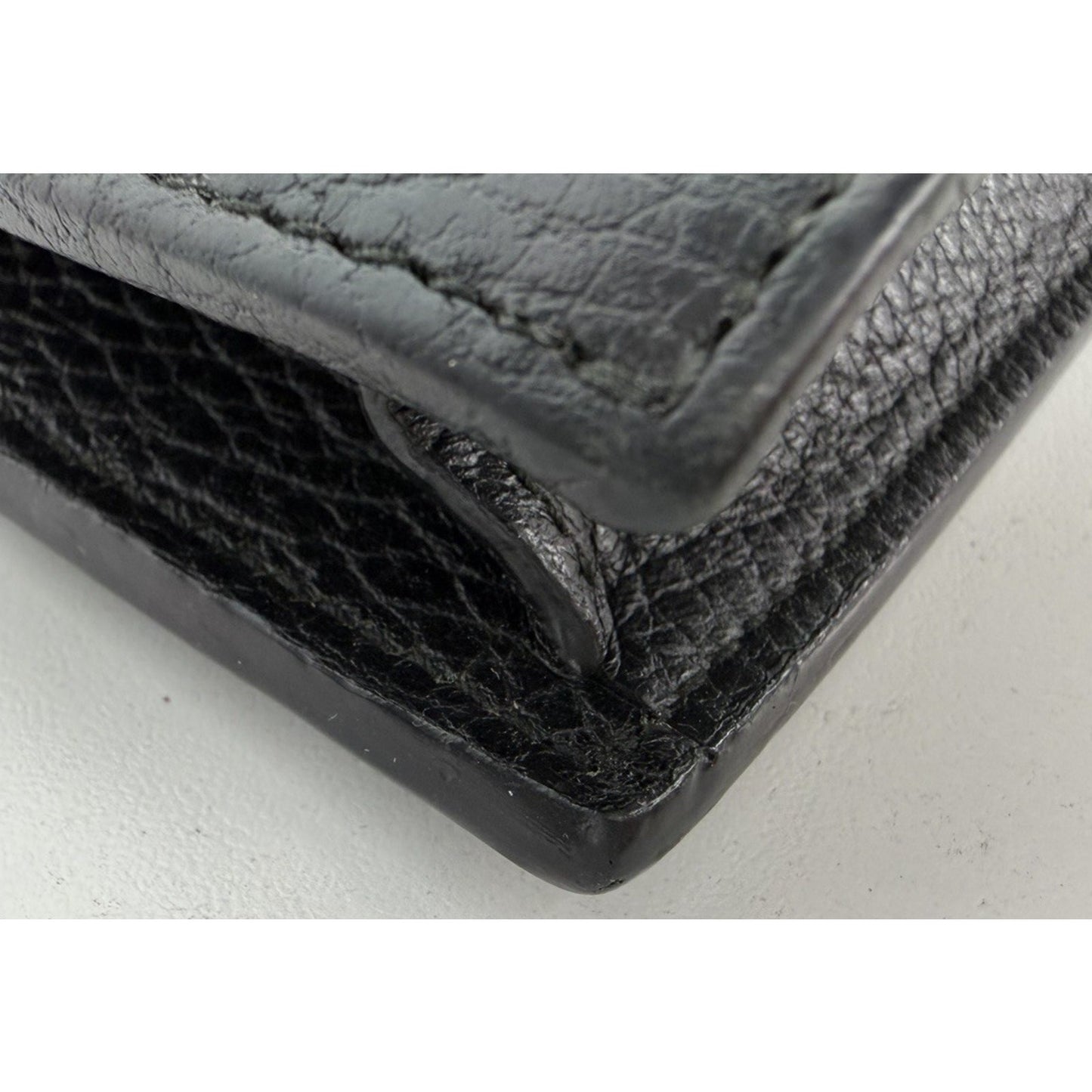 Gucci Pebbled Leather Interlocking G Chain Wallet Clutch Bag&Gold Hardware S