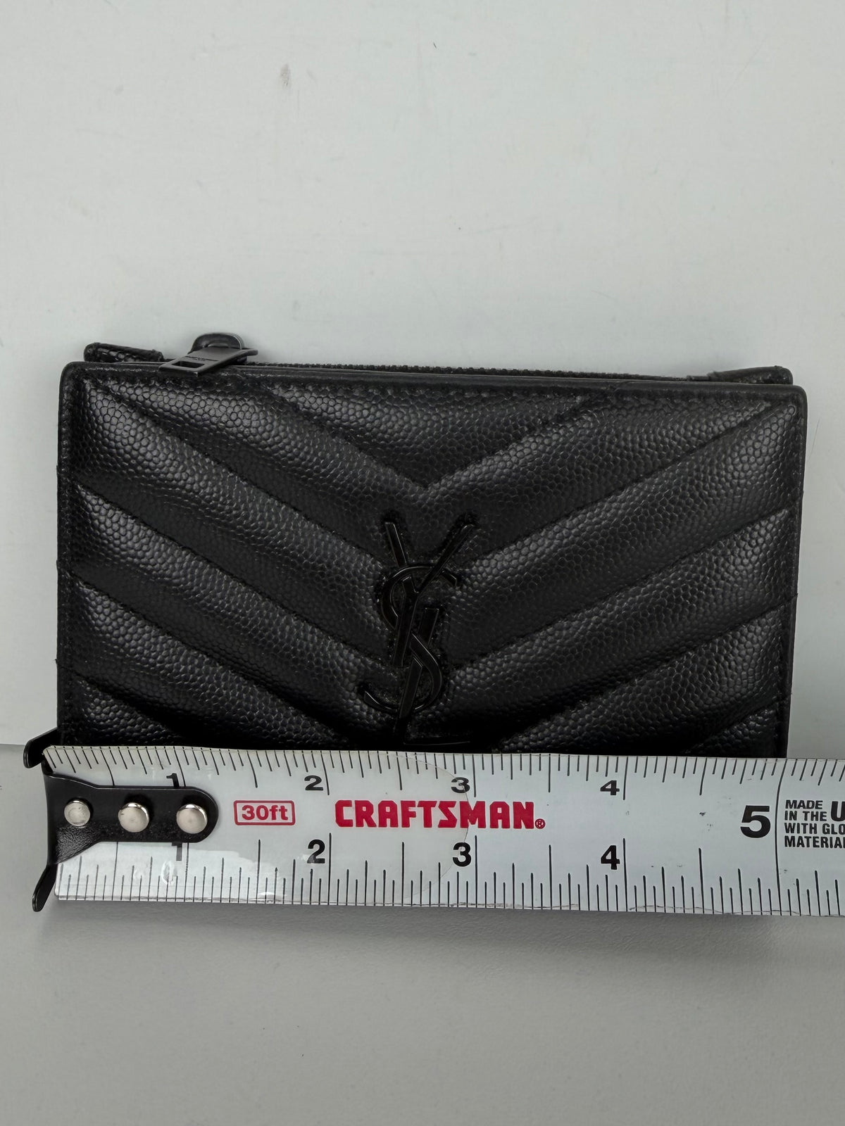 Saint Laurent Cassandre Matelasse Zipped Fragments Card Case Wallet K-1