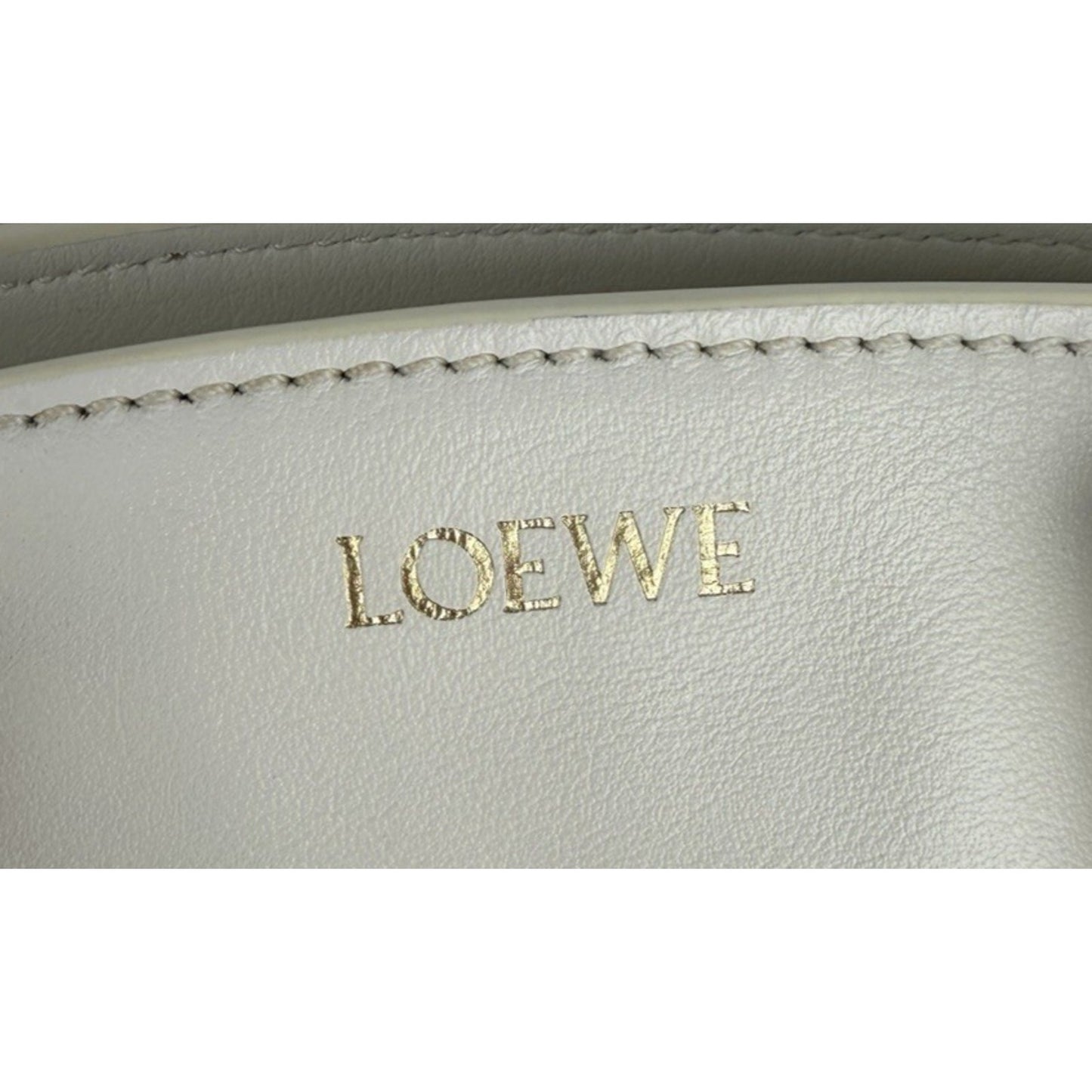 Loewe Paseo Small Bag in White Pleated Nappa Leather with Gold HW S-10