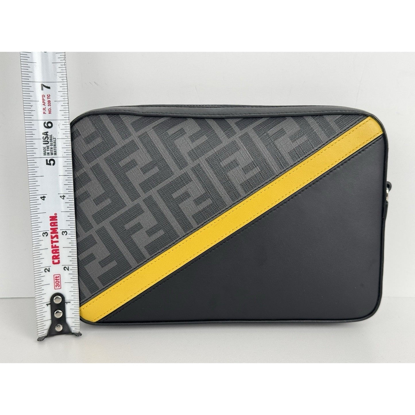 Fendi Diagonal Zucca Multicolor Camera Bag with Silver Hardware