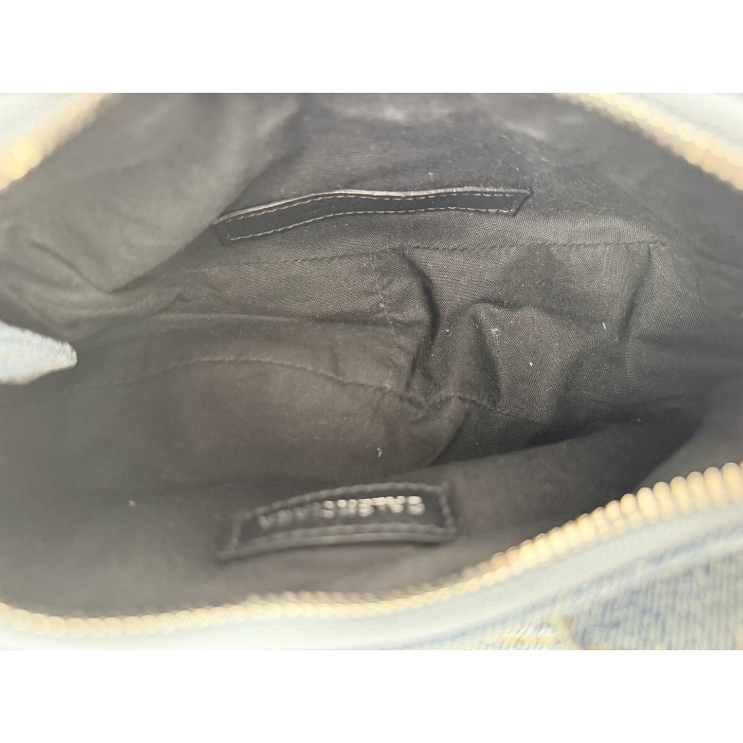 Balenciaga Le Cagole Bag XS in Blue Distressed Denim with Crystal Hardware S-01