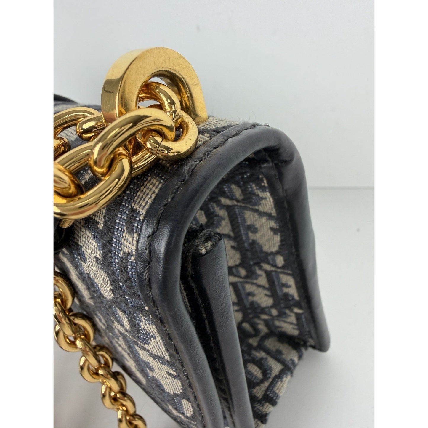 Dior 30 Montaigne Chain Bag Blue Oblique Jacquard & Gold-tone CD Clasp D8