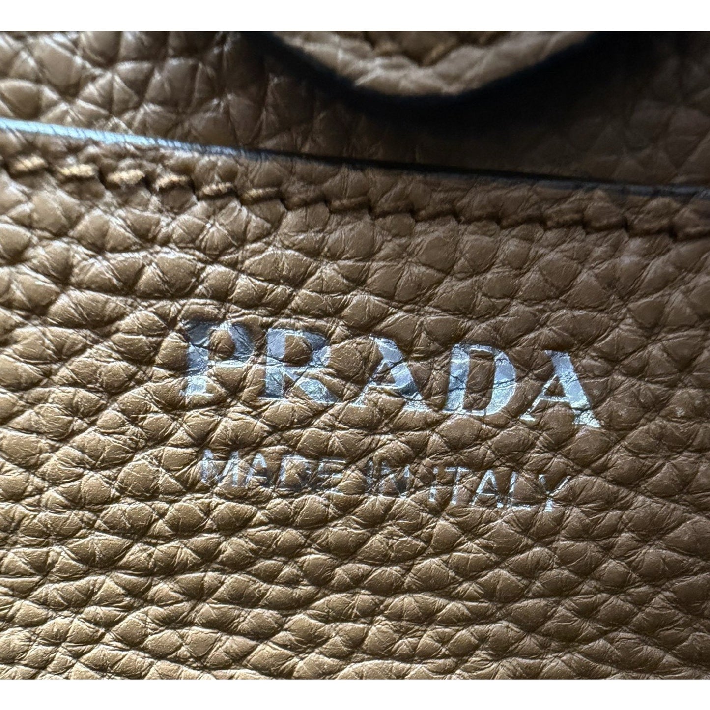 Prada Vitello Daino Soft Mini Hobo Messenger Bag in Caramel Brown Leather