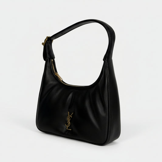Saint Laurent Calypso Mini Hobo Bag in Black Lambskin Leather D9