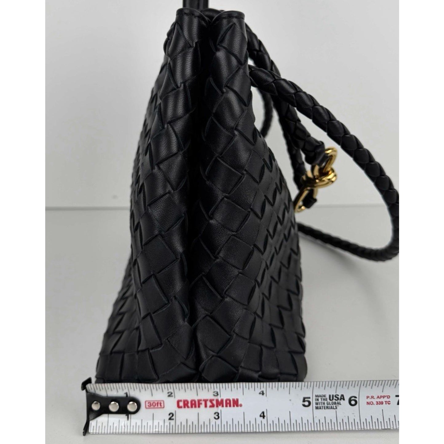 Bottega Veneta Andiamo Tote Small Bag in Black Intrecciato Leather D-4