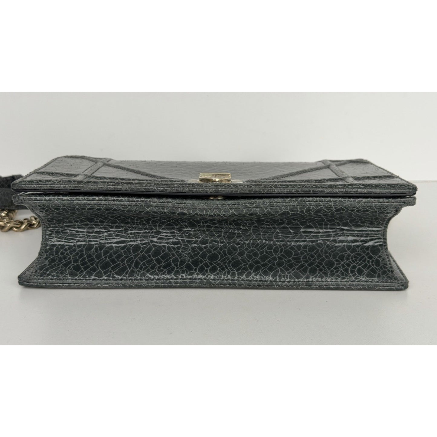 Christian Dior Diorama Medium Flap Bag Crackled Deerskin Leather S05