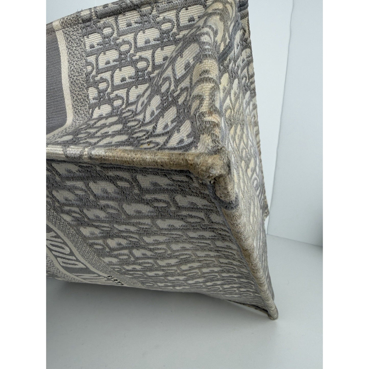 Christian Dior Book Tote Large in Grey Embroidered Oblique Canvas 2020 S