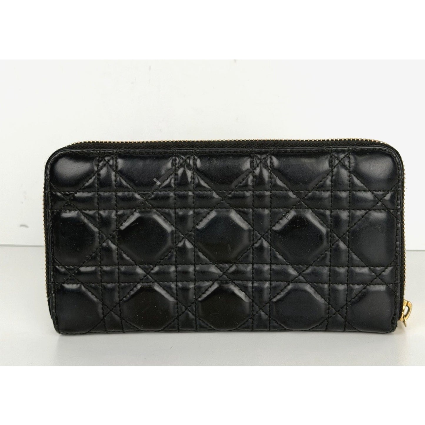 Christian Dior Lady Dior Continental Zip Wallet in Black Patent Leather 2009 K1