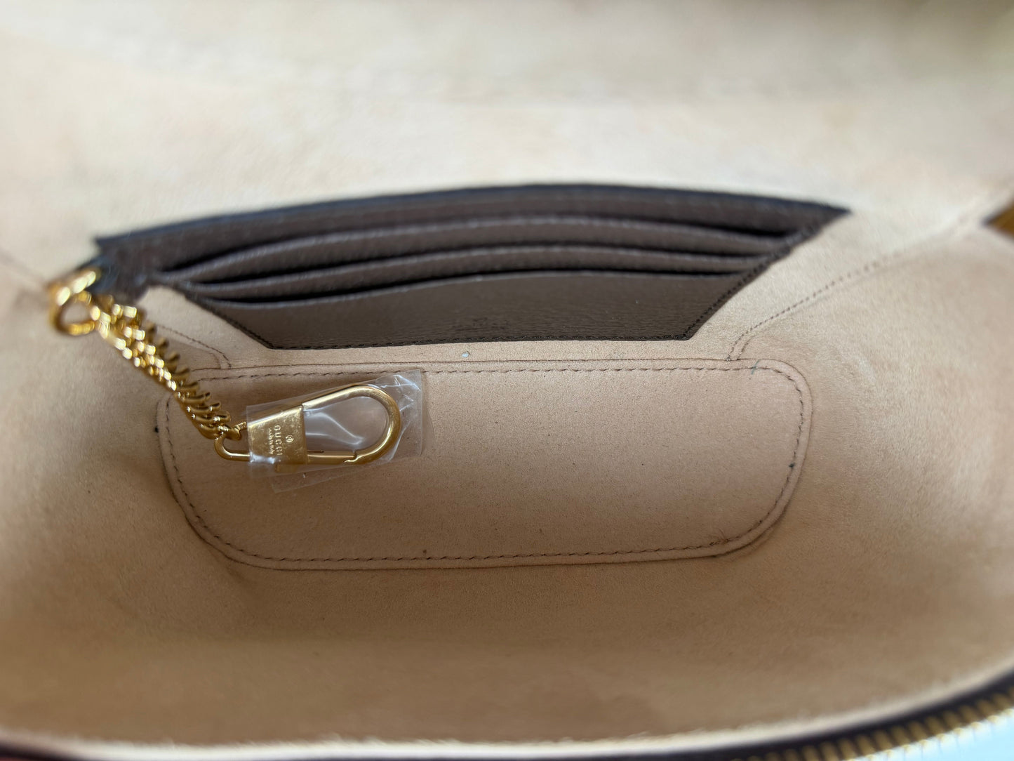 Gucci Ophidia Chain Belt Bag Small in Brown GG Monogram Coated Canvas YS-10