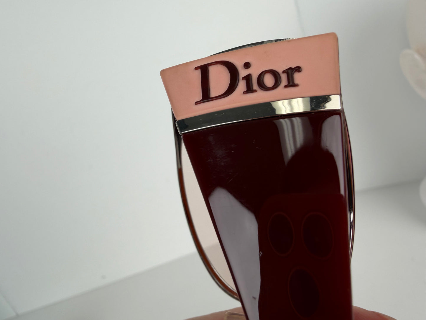 Christian Dior Subdior Sunglasses Vintage in Burgundy Frame with Red Ombre Lenses YK-3