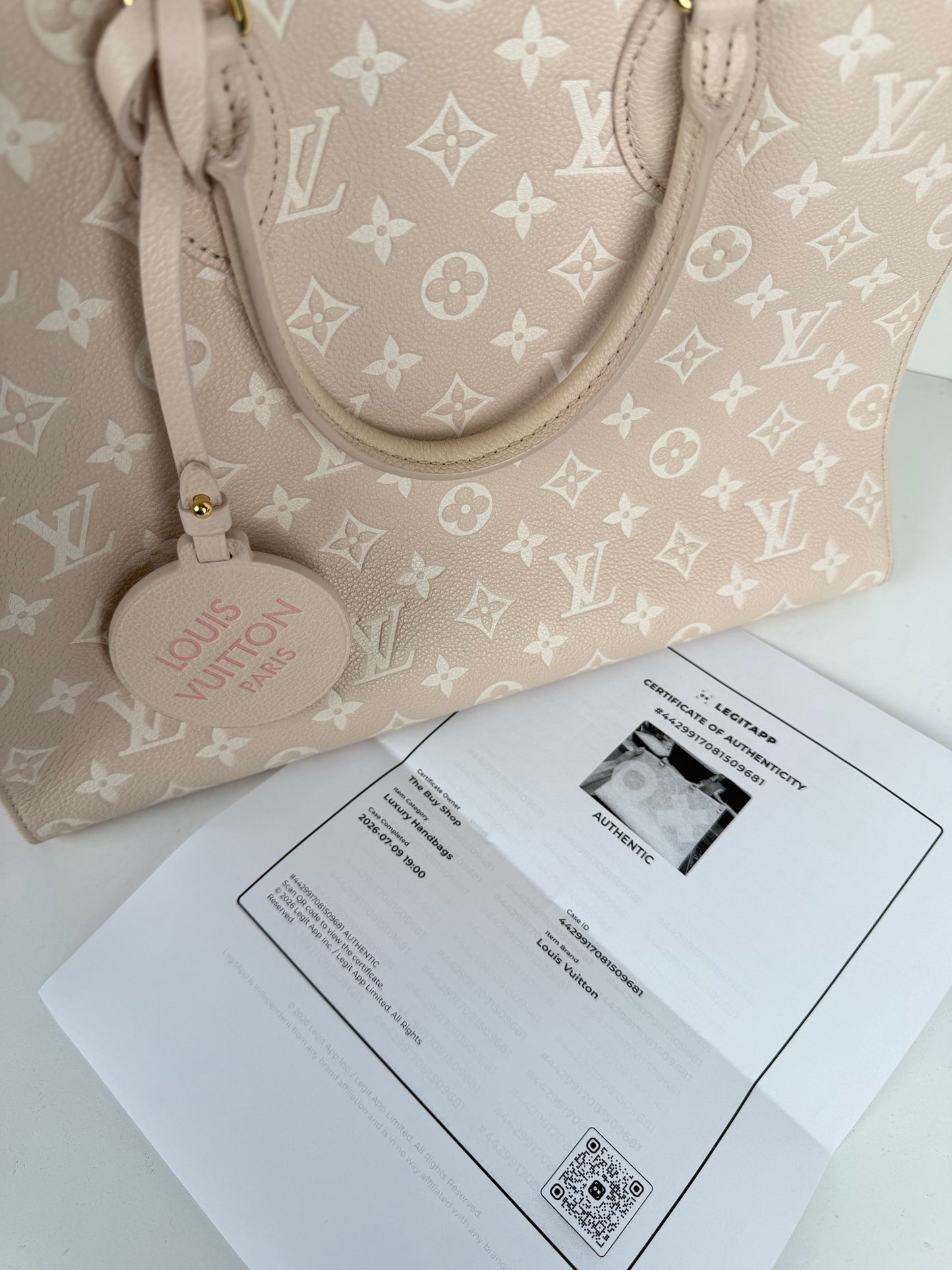 Louis Vuitton OnTheGo Spring in the City MM Tote Bag in Beige Empreinte Leather NFC C-9