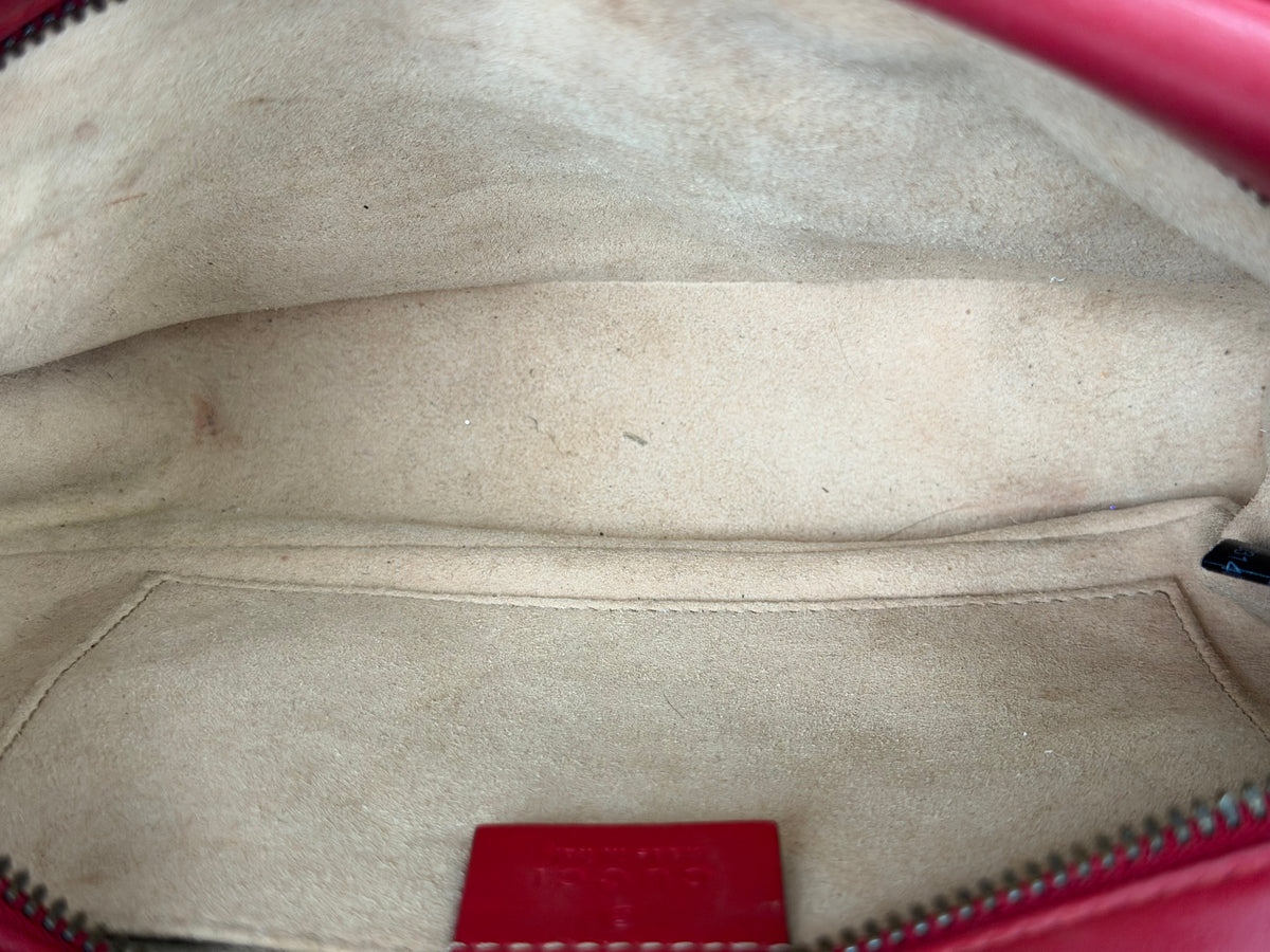 Gucci GG Marmont Small Shoulder Bag in Red Matelasse Leather YS22
