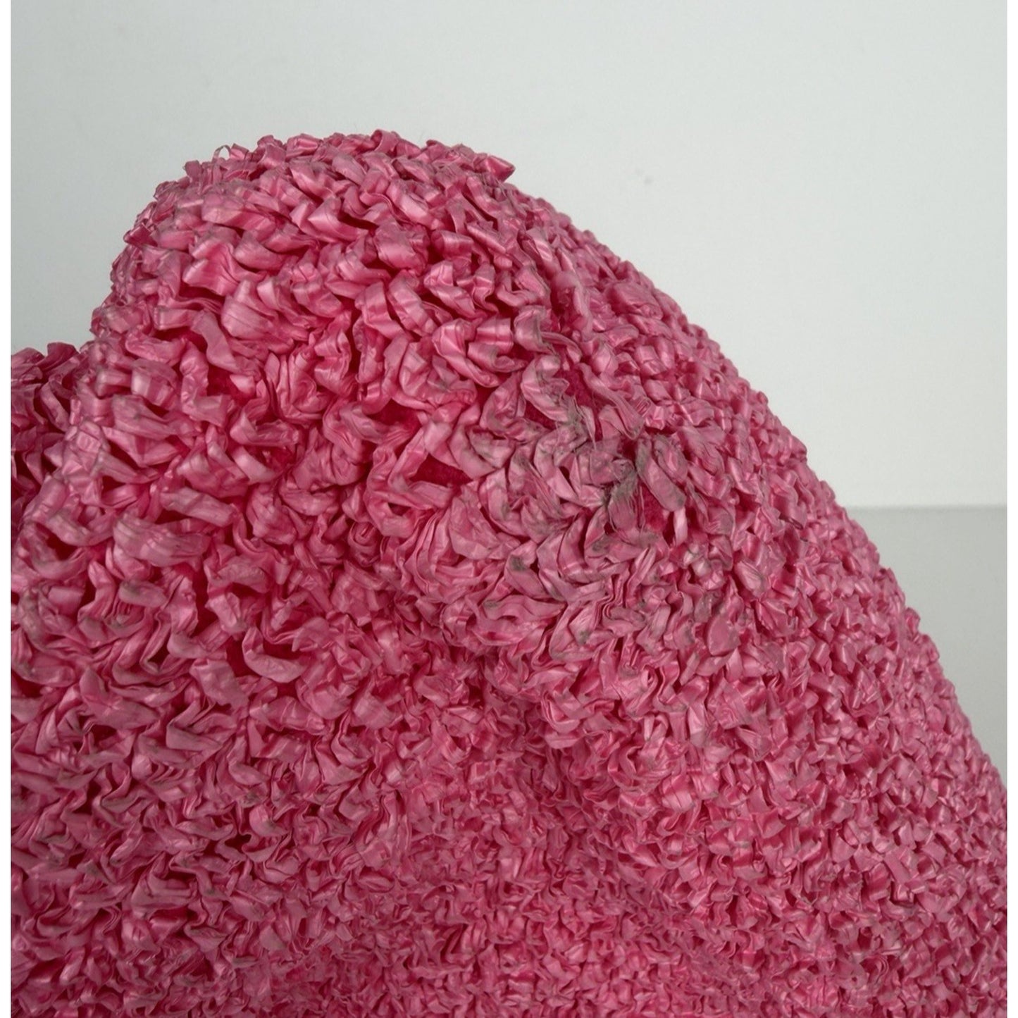 Bottega Veneta Boucle The Point Top Handle Bag Small in Pink Curly Raffia S19