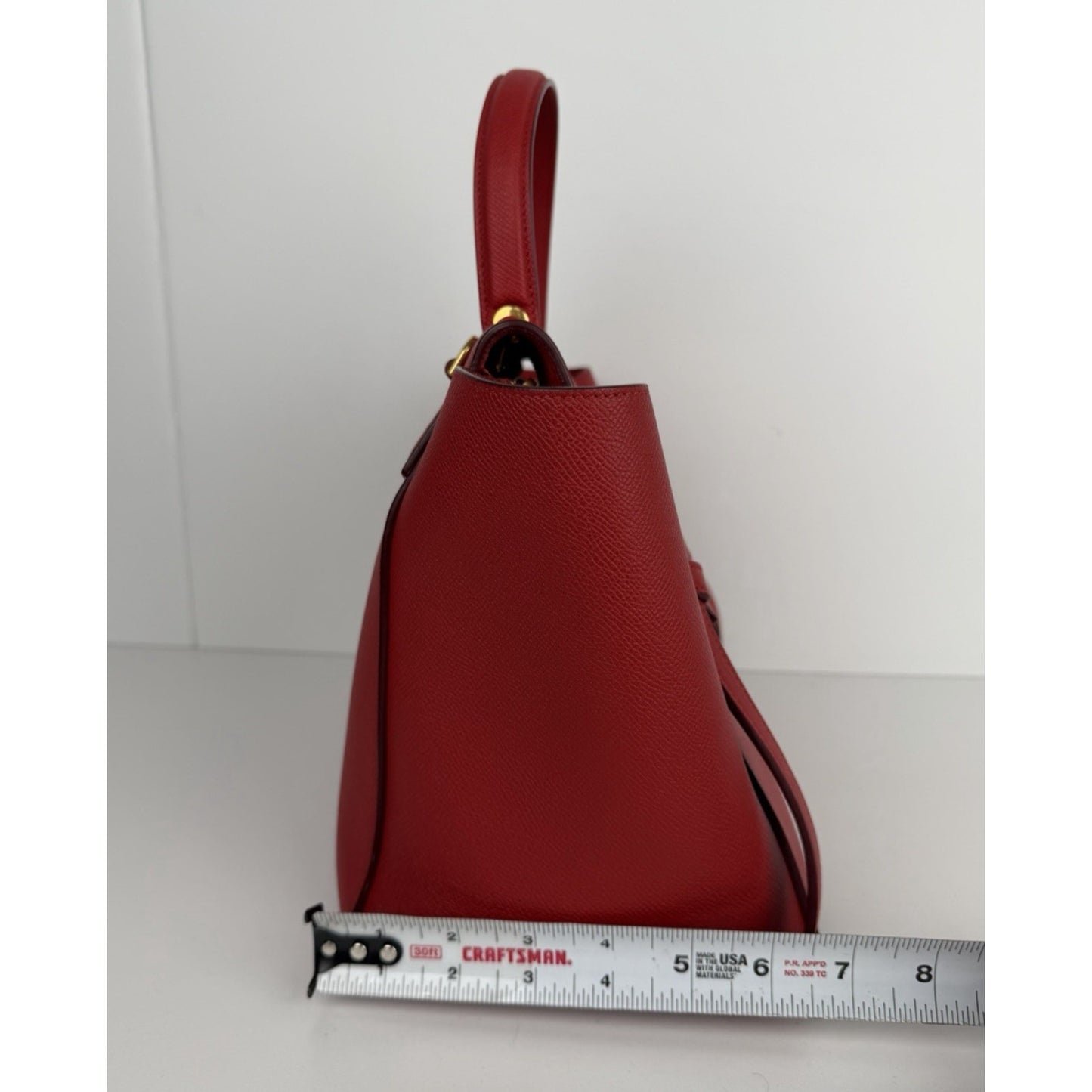 Celine by Phoebe Philo Mini Belt Bag in Red Textured Leather Knot Detail S