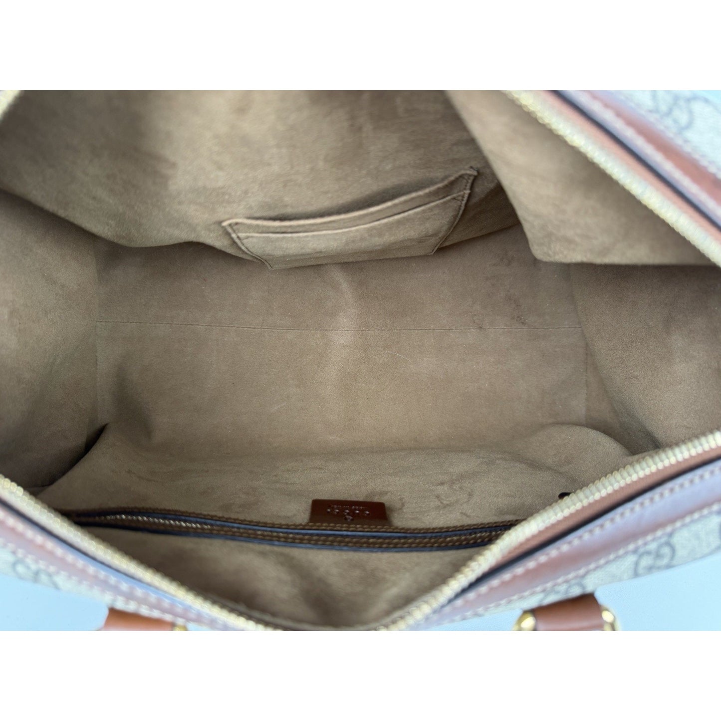Gucci GG Supreme Canvas Boston Bag Medium Monogram Canvas and Leather Trim C1