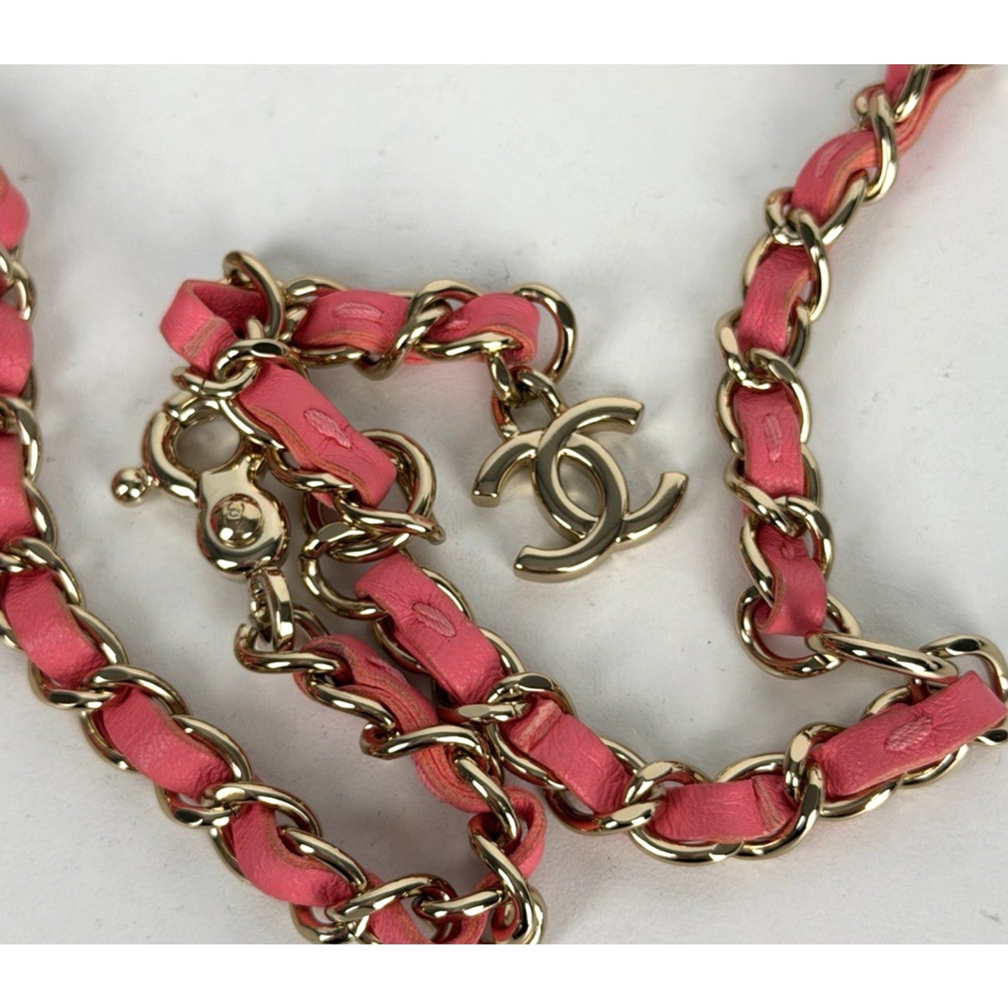 Chanel CC In Love Heart Waist Belt & Shoulder Bag in Pink Quilted Lambskin E-2