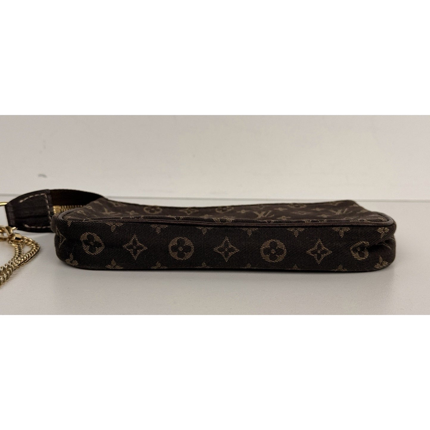 Louis Vuitton Mini Pochette Wristlet Bag in Brown Monogram Canvas 2008 S10
