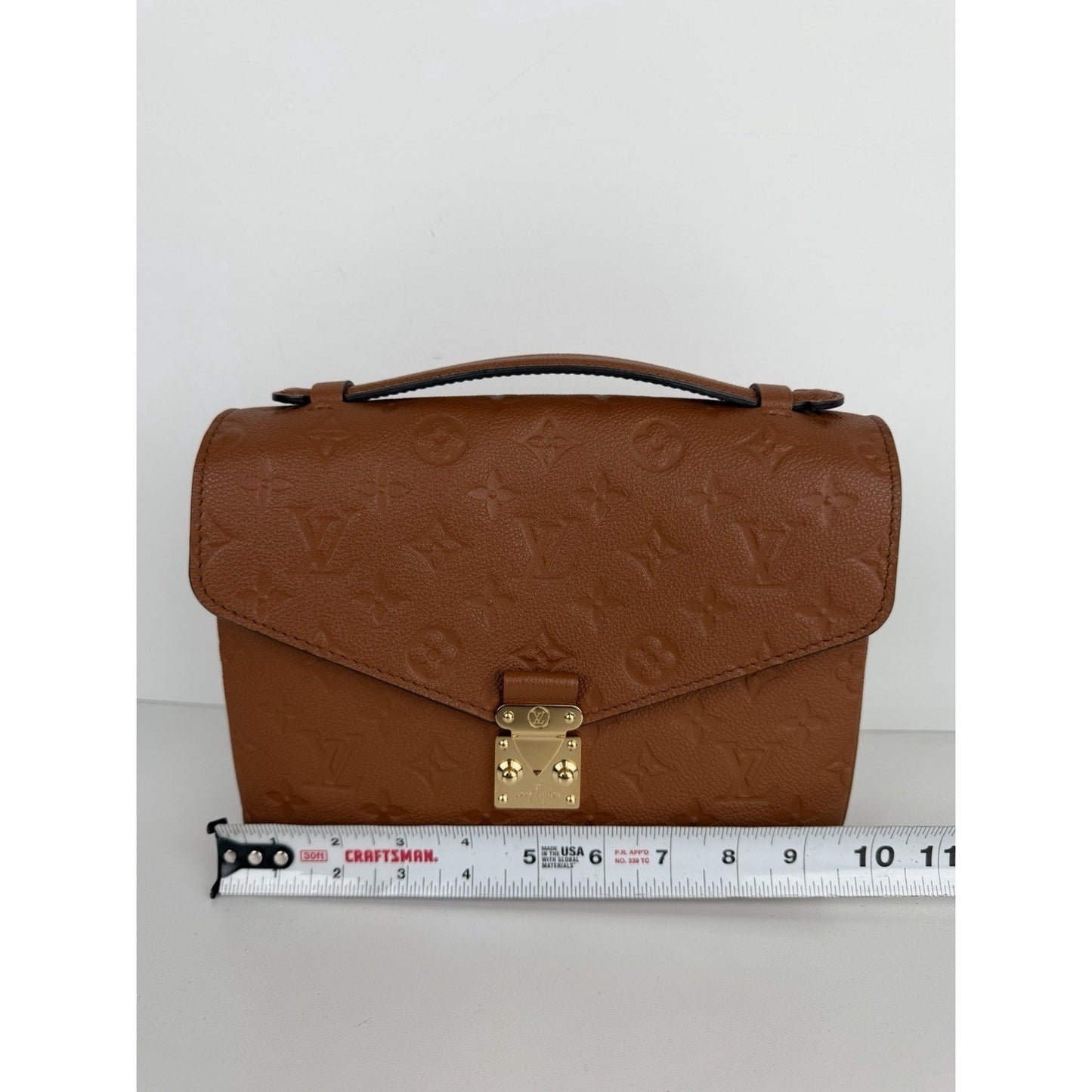 Louis Vuitton Pochette Metis Bag in Cognac Monogram Empreinte Leather NFC B-4