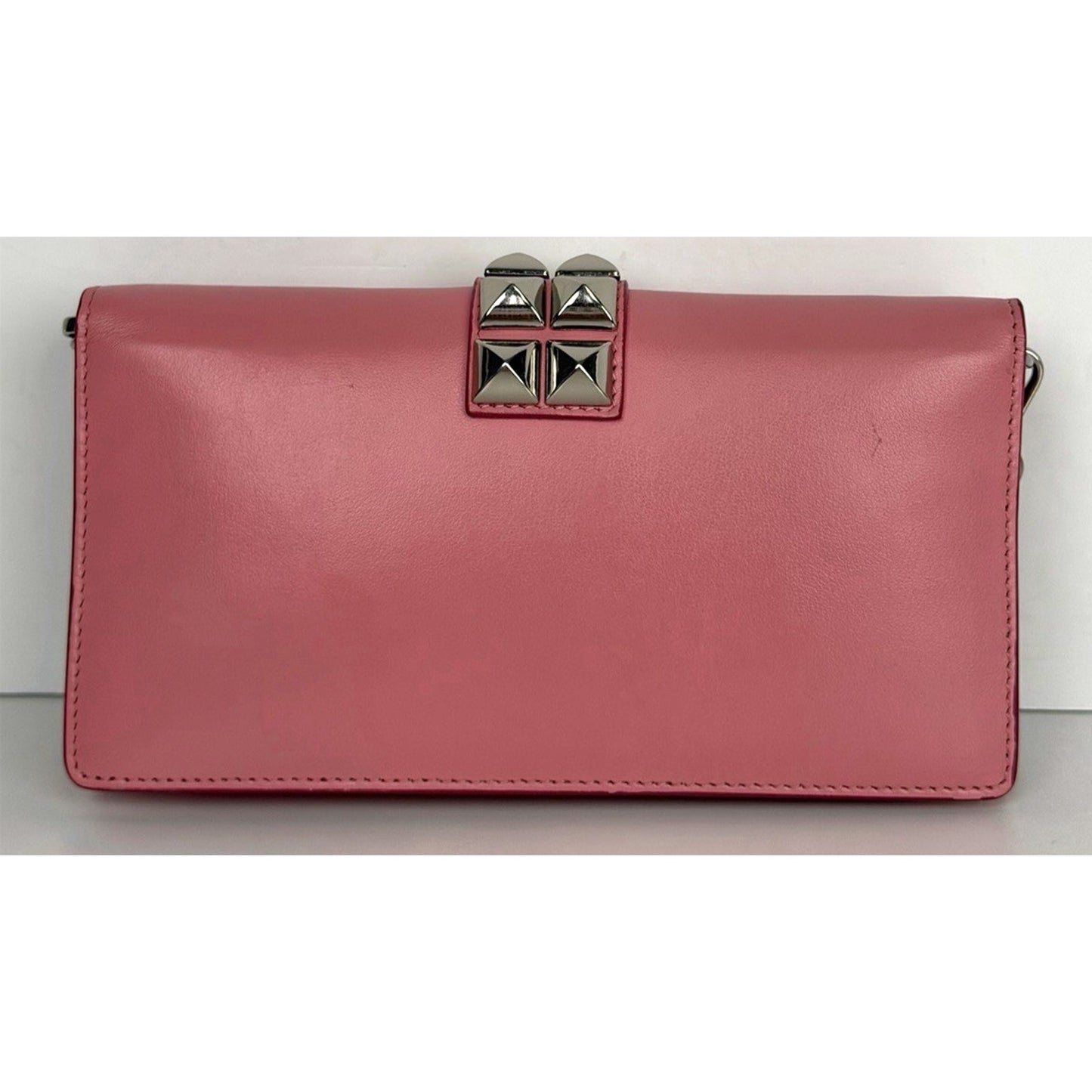 Prada City Elektra Crossbody Wallet on Chain Bag Mini in Pink Calfskin Studded S