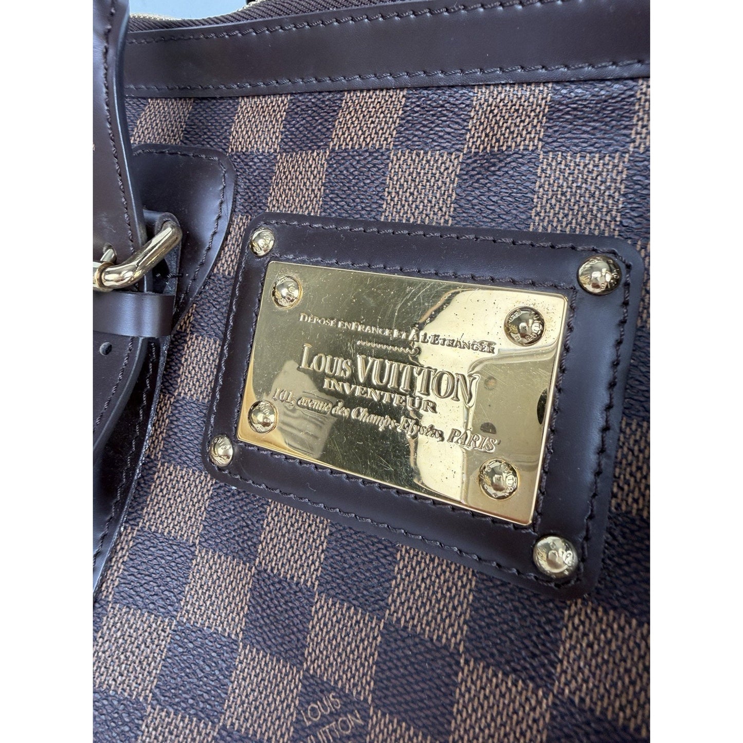 Louis Vuitton Berkeley Satchel Bag in Damier Ebene Coated Canvas 2012 S