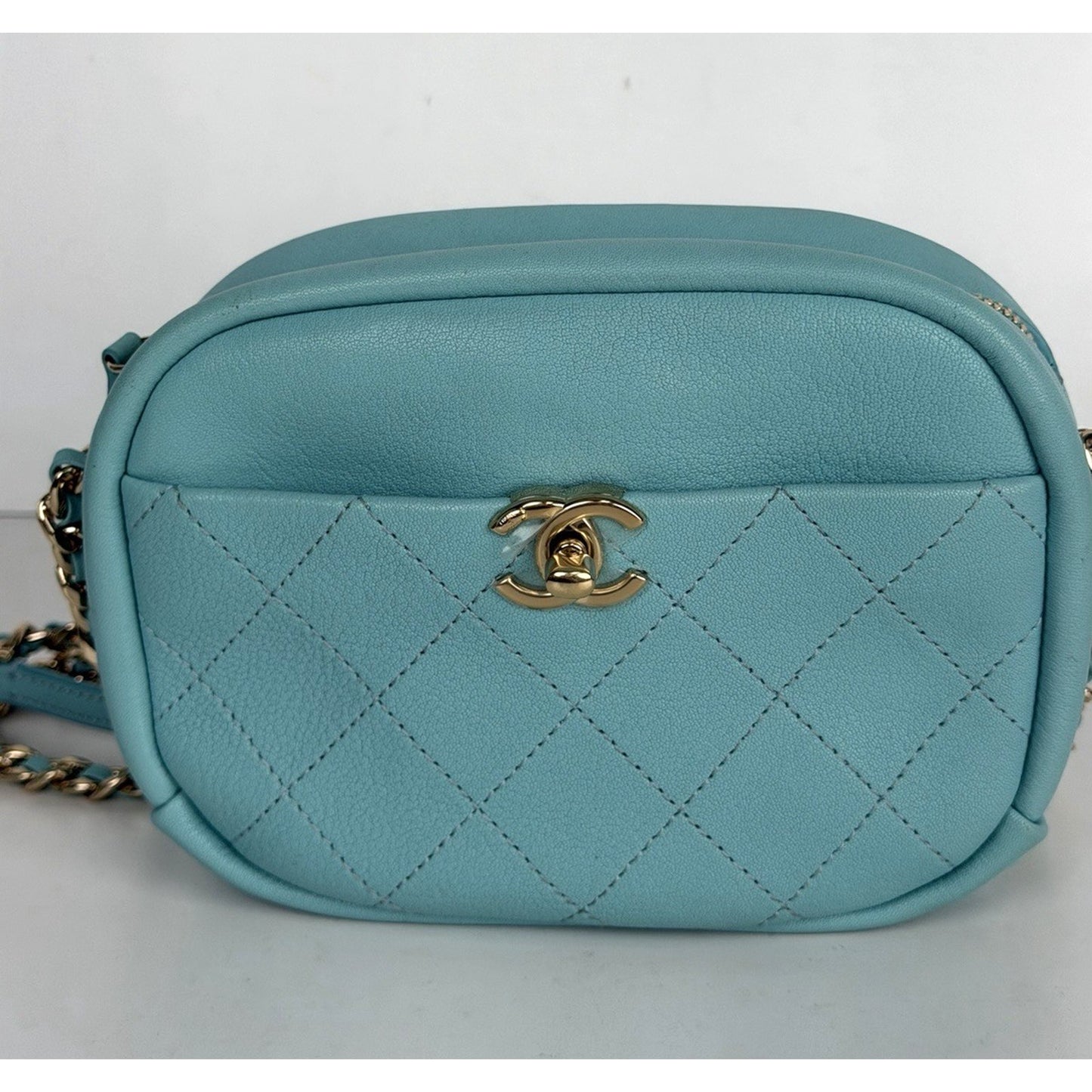 Chanel Casual Trip Camera Case Bag Small in Tiffany Blue Goatskin 2018-2019 D4