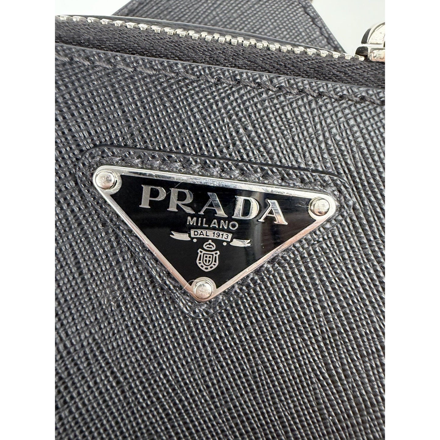 Prada Brique Saffiano Leather Shoulder Bag Black