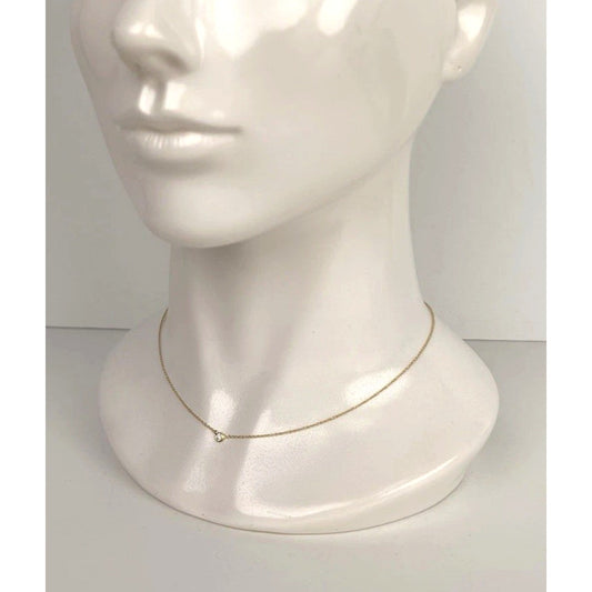 Tiffany & Co. Elsa Peretti 18k Yellow Gold & Diamond Pendant Necklace 16 In