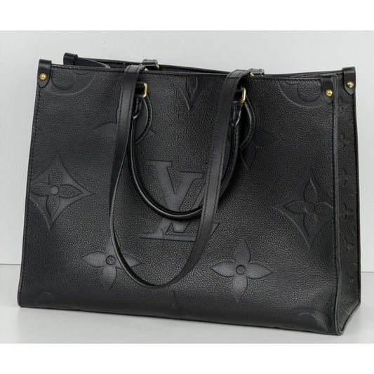 Louis Vuitton OnTheGo MM Bag in Black Monogram Empreinte Leather NFC D9