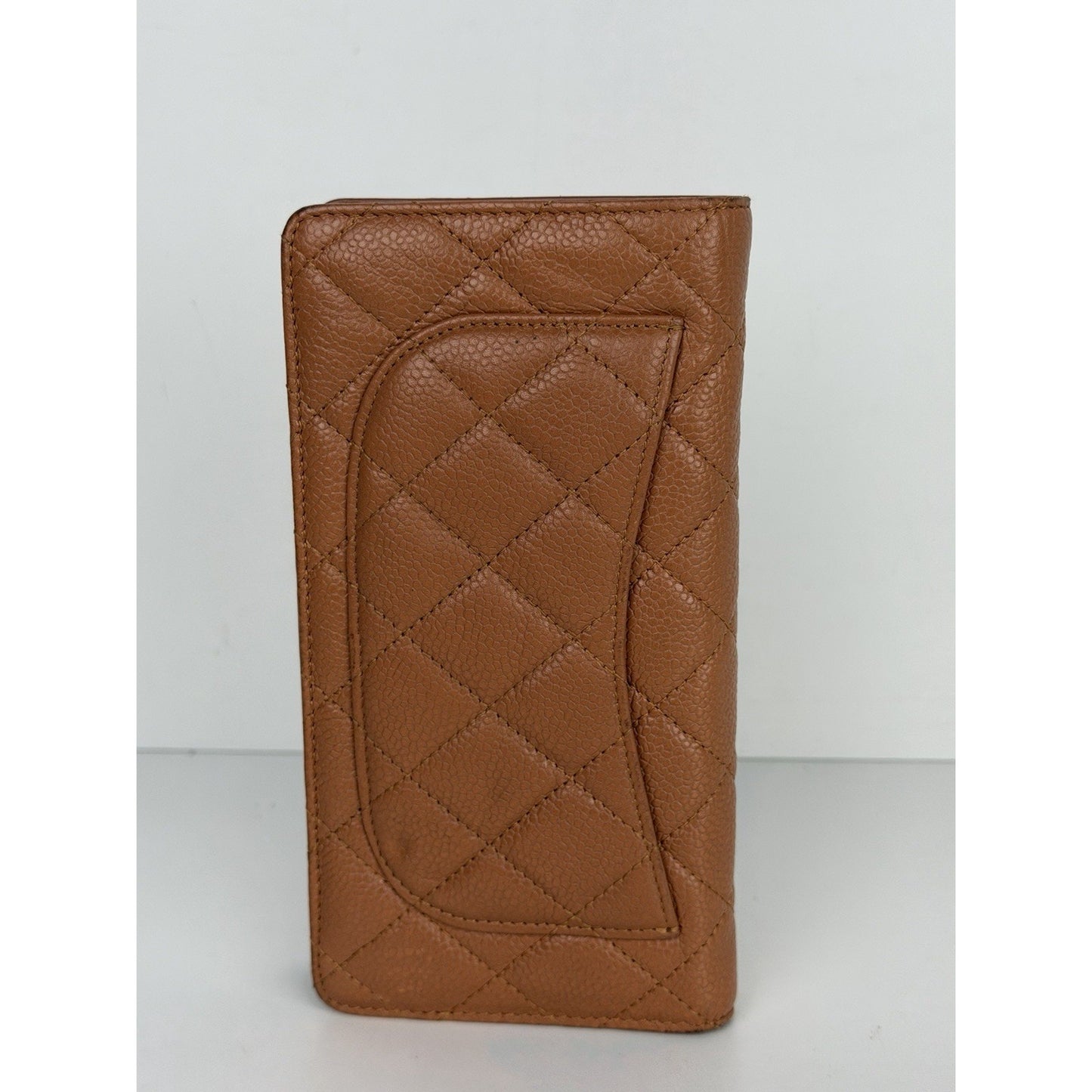 Chanel L-Yen Wallet Quilted Caviar in Caramel Leather 2011