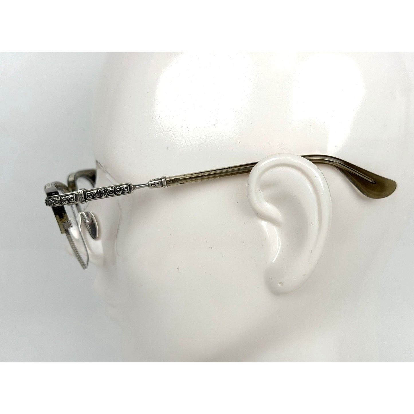 Chrome Hearts Vertical Smile 2 Square Eyeglasses Silver-Tone Metal