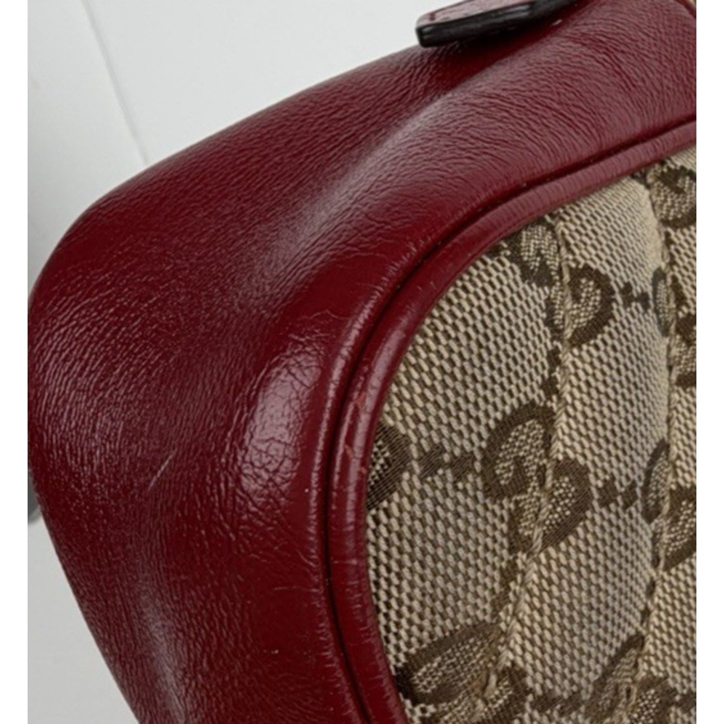 Gucci GG Marmont Camera Bag Small in Diagonal Quilted Canvas Leather Trim S09