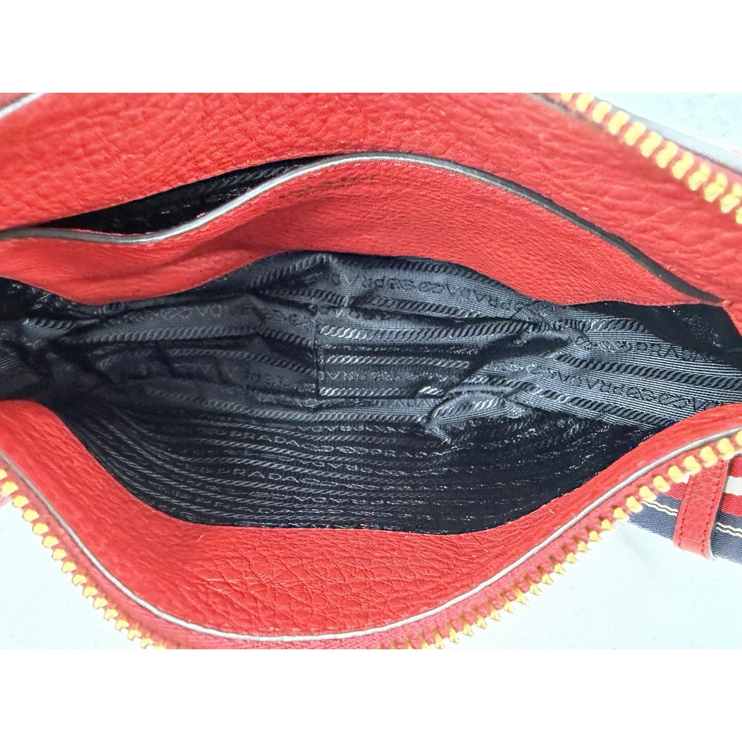 Prada Rubino Vitello Phenix Small Crossbody Bag in Red Leather S01