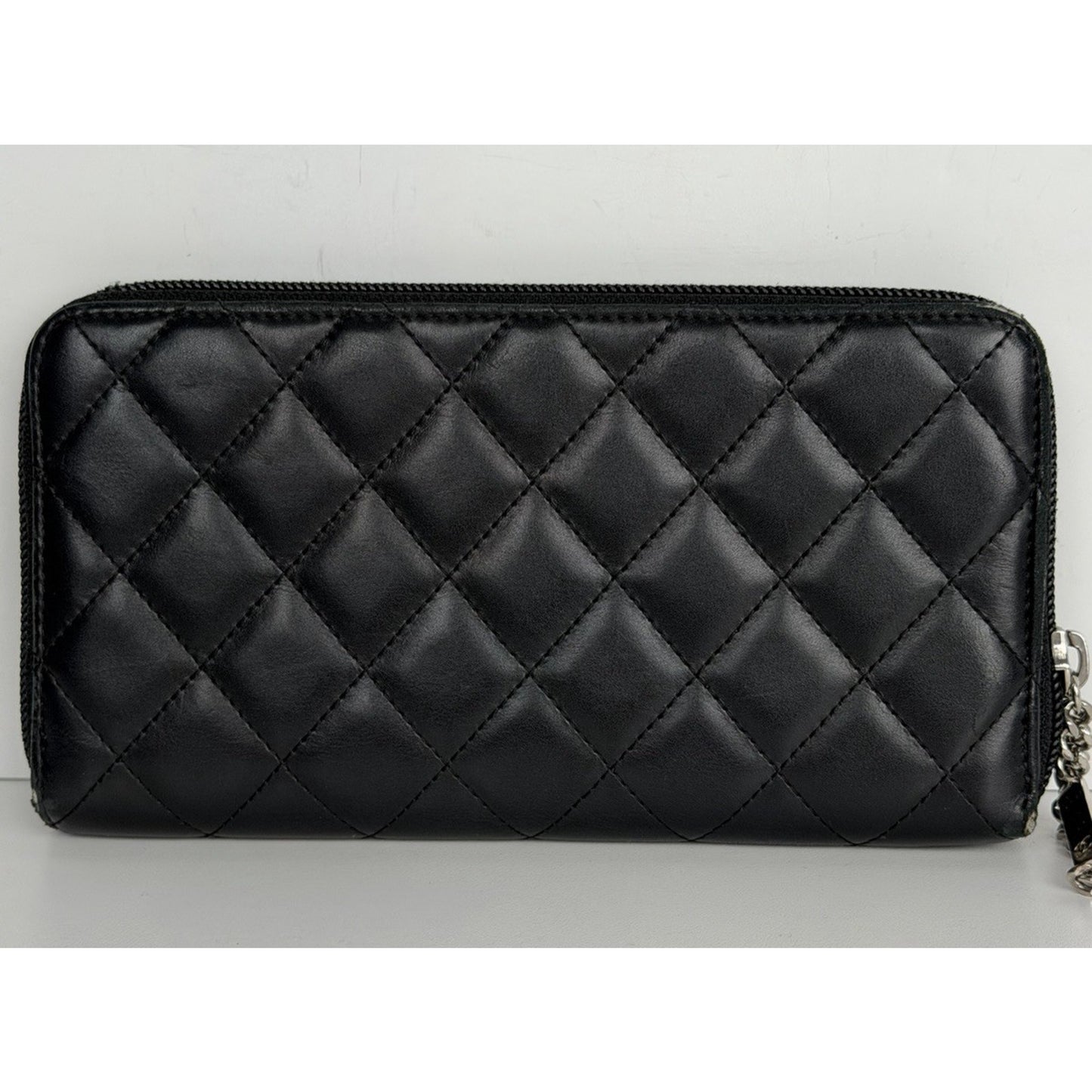 Chanel Cambon Wallet Ligne Quilted Calfskin Leather & Large CC 2009-2010 S15