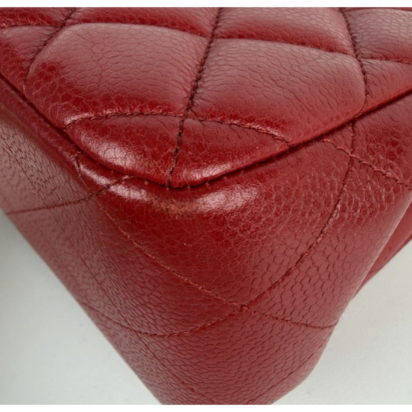 Chanel Classic Double Flap Jumbo Shoulder Bag in Red Leather 2011 D-1