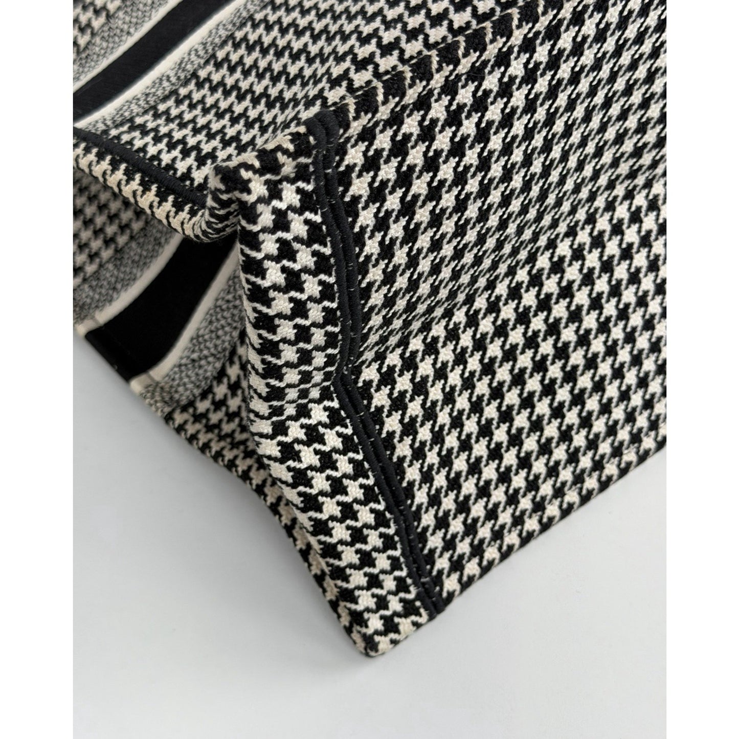 Christian Dior Book Tote Bag Large in Black & White Jacquard Canvas 2019 C-6