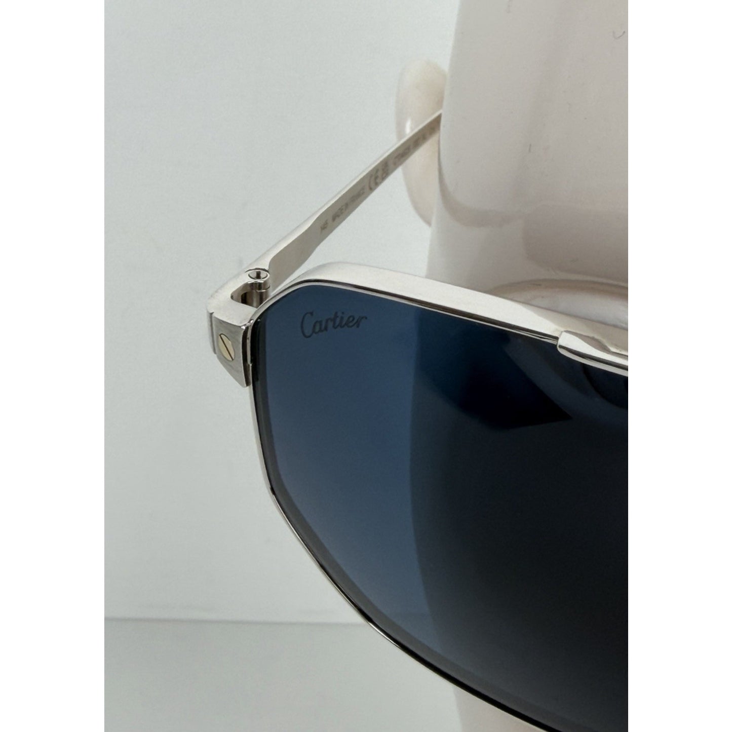 Cartier Santos de Cartier Aviator-Style Sunglasses Dark Blue Lense K1