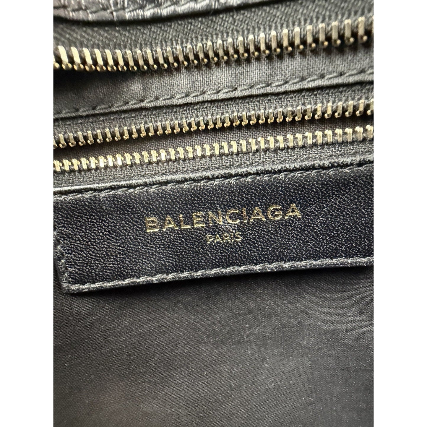 Balenciaga Le City Bag Medium in Black Crocodile-Embossed Leather C-7