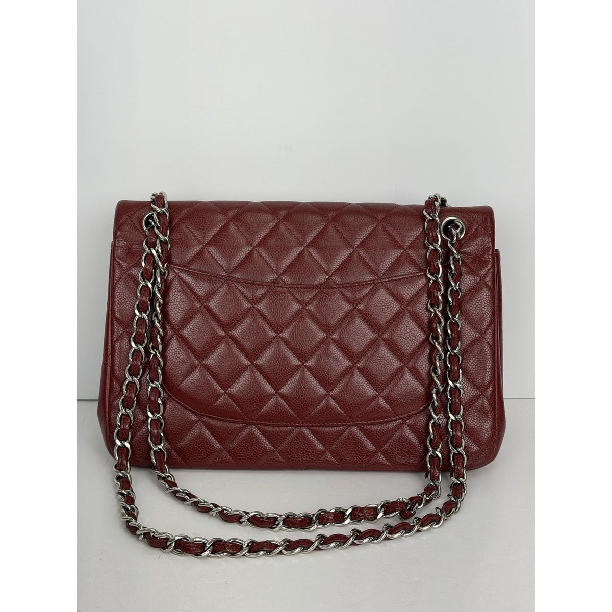 Chanel Jumbo Classic Flap Bag in Deep Red Caviar Quilted Leather 2013-2014 D1