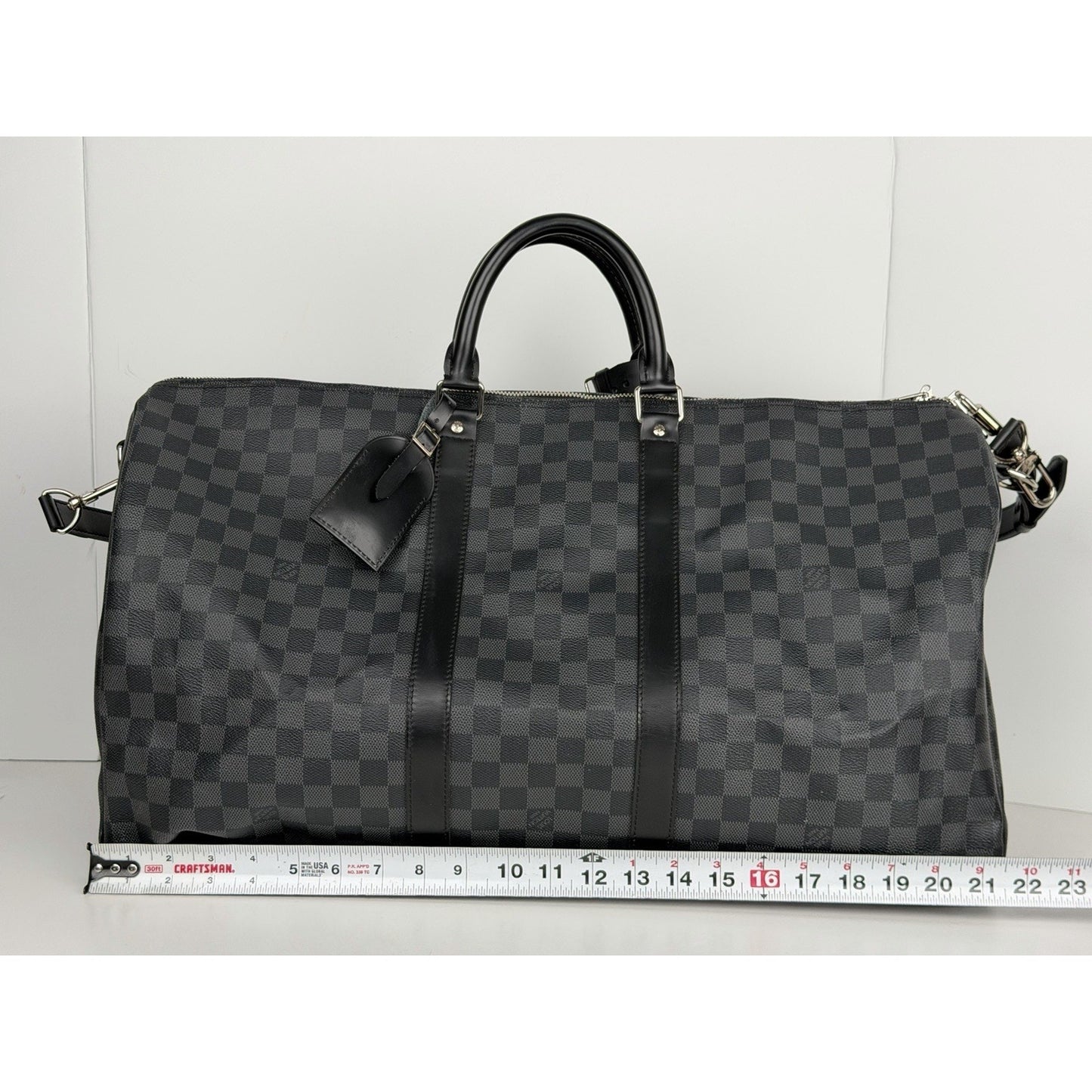 Louis Vuitton Keepall 55 Bandouliere Travel Bag in Damier Coated Canvas 2017 S