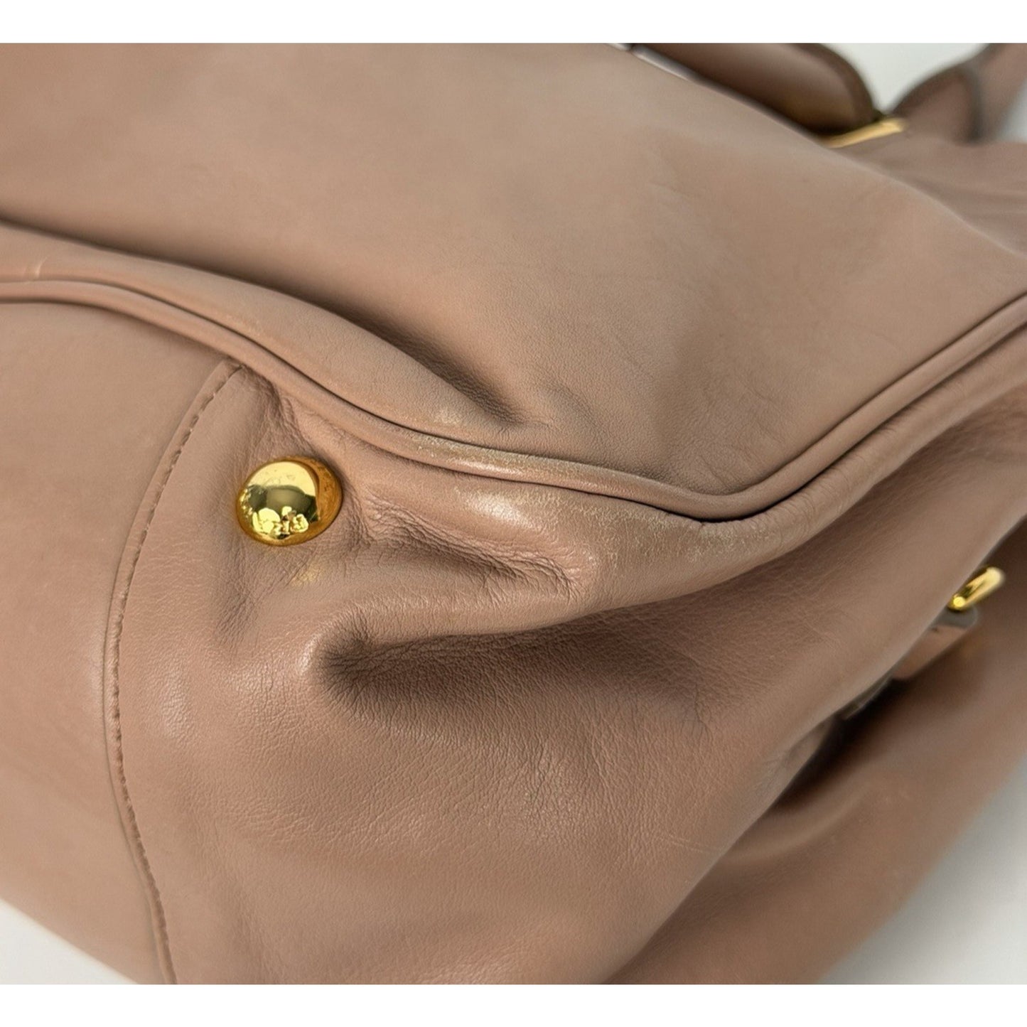 Prada Vitello Bow Satchel On Calf Leather Pink Handbag S05