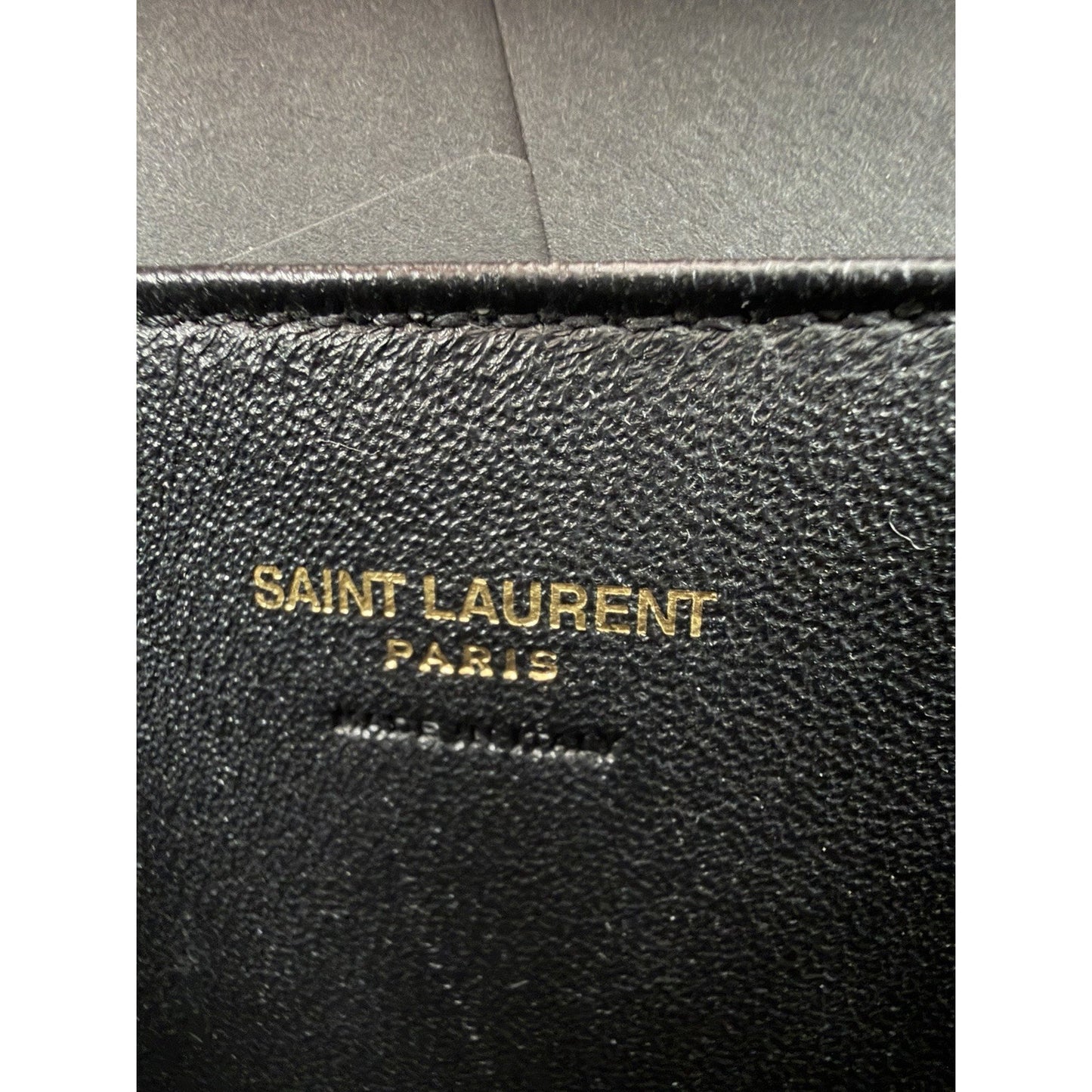 Saint Laurent Baby Monogram Downtown Cabas Bag in Gray Calfskin Leather S-19