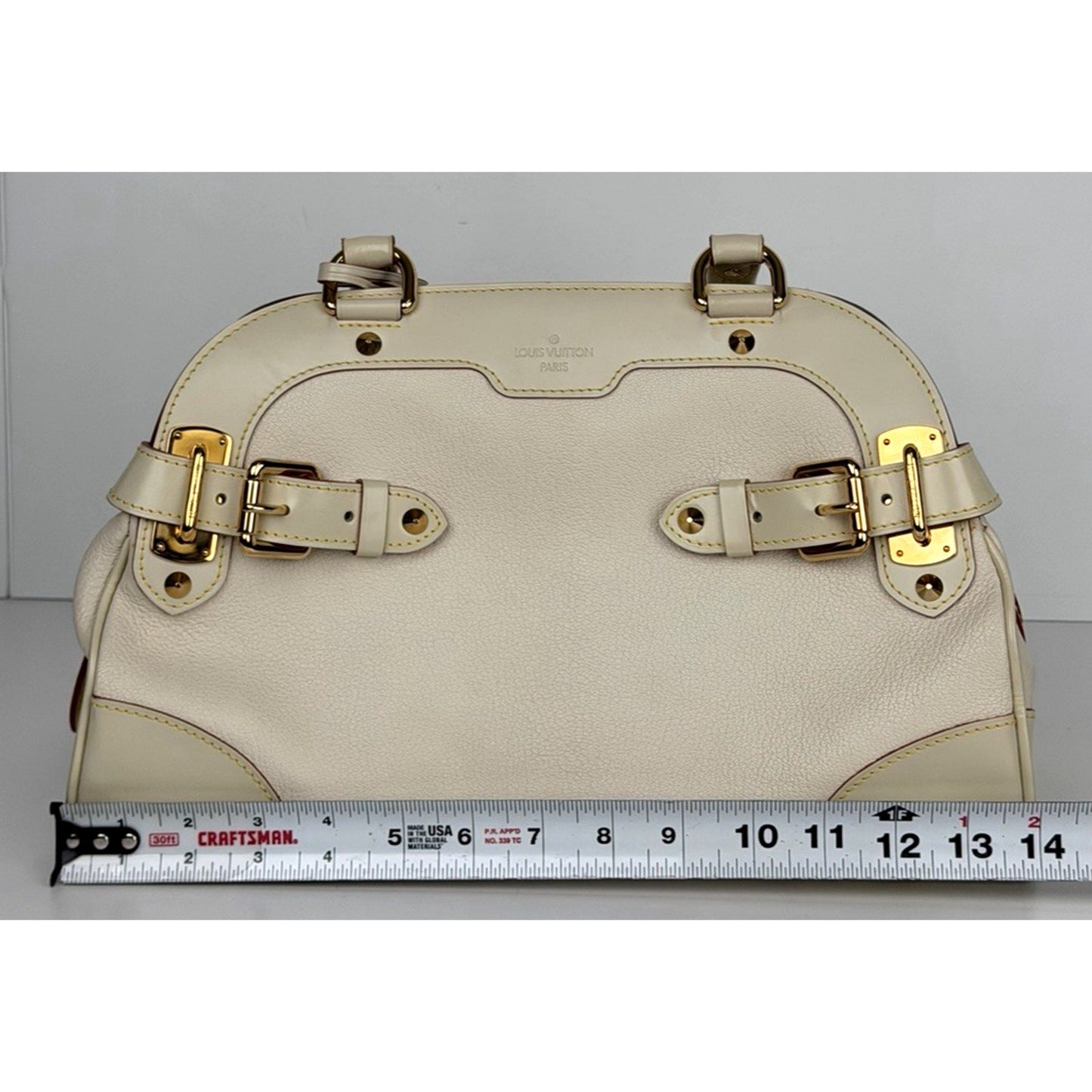 Louis Vuitton Le Radieux Bag in Neutral White Goatskin Leather 2008 S