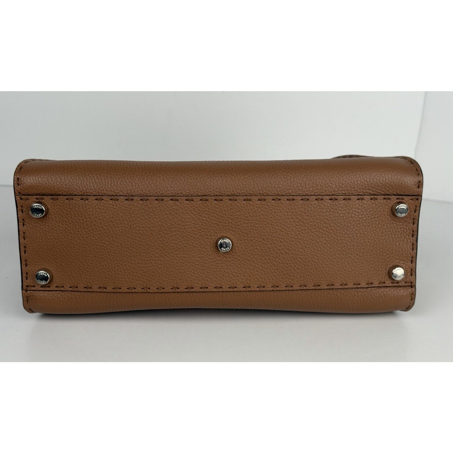 Fendi Selleria Peekaboo Handbag Medium Brown Cuoio Romano Leather B4