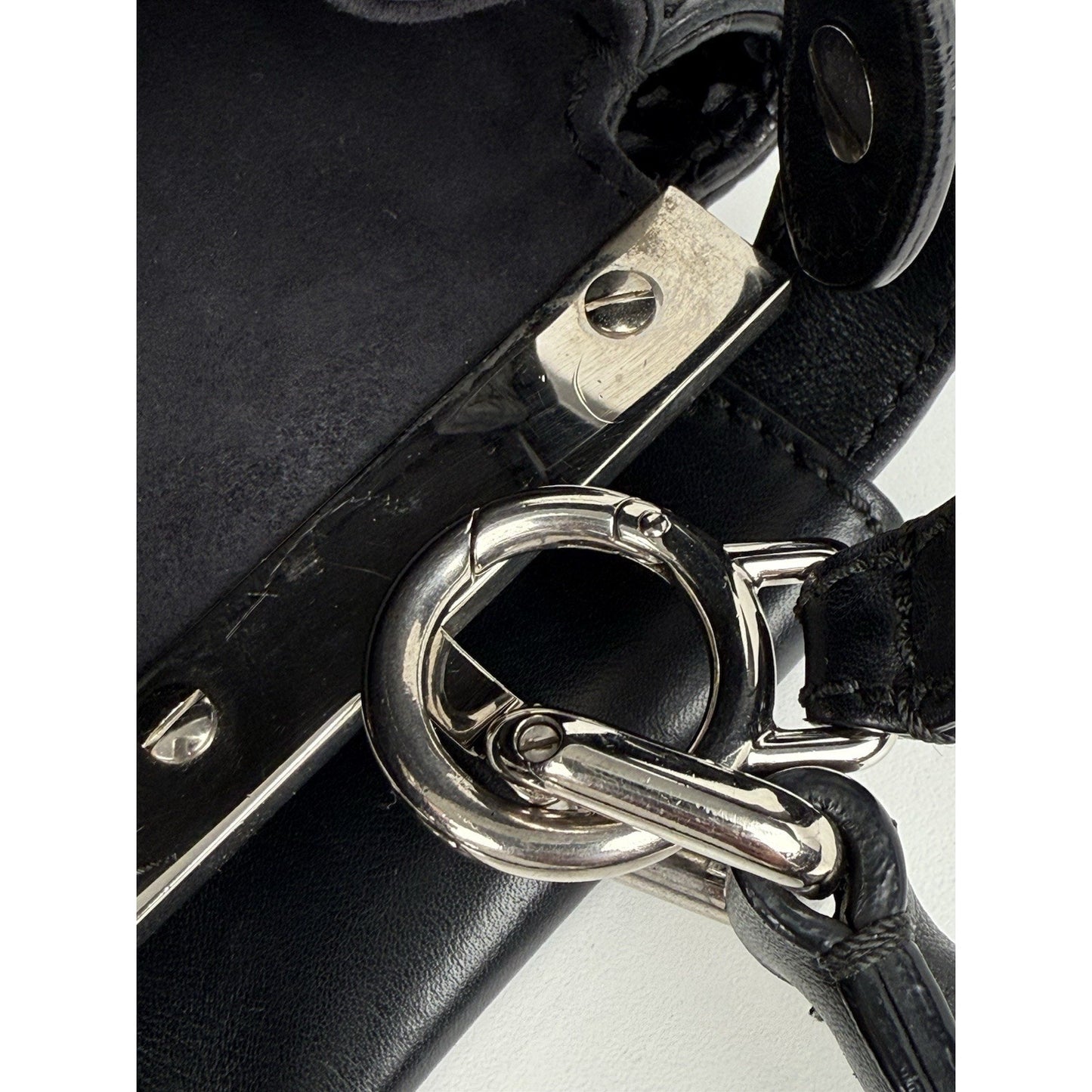 Fendi Peekaboo Large Black Leather Top Handle Women's Bag