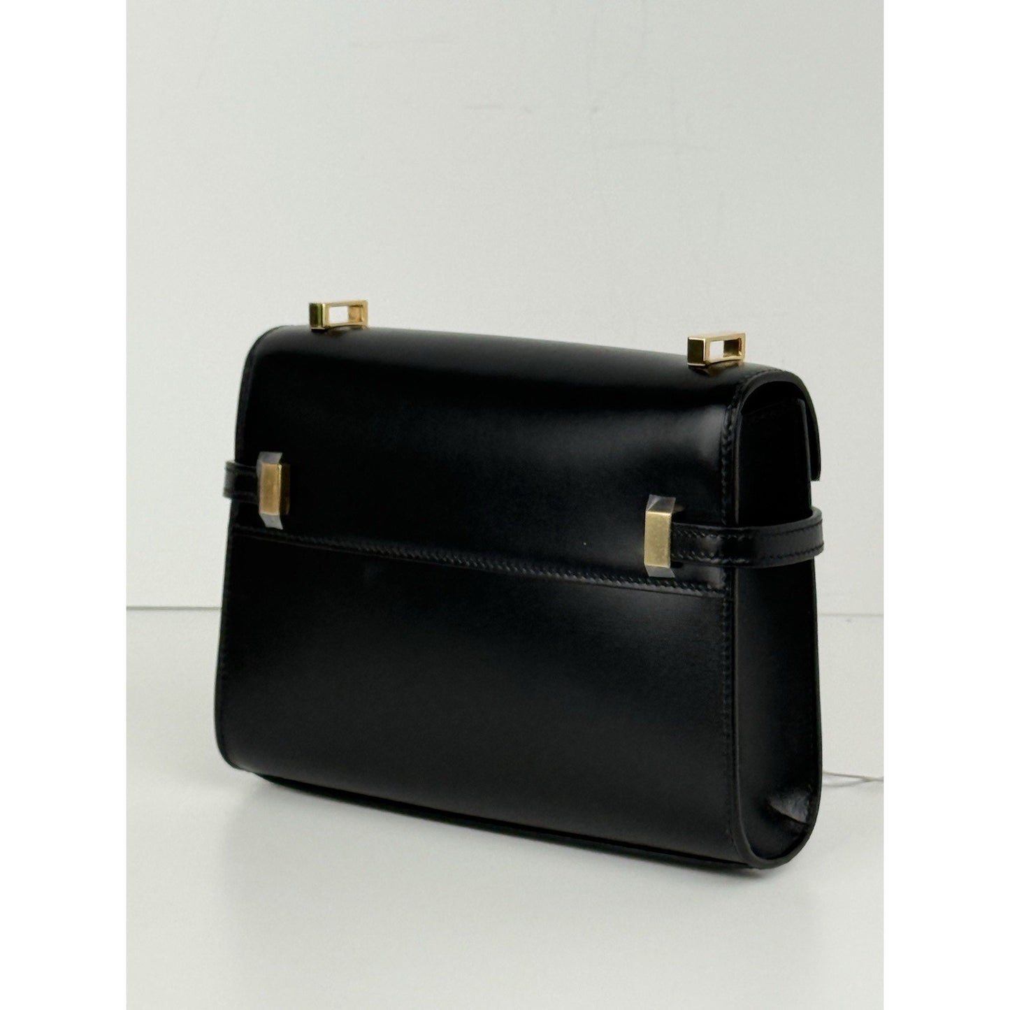 Saint Laurent Baby Manhattan Black Leather Women's Shoulder Bag