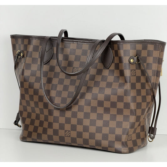 Louis Vuitton Neverfull MM Tote Bag in Damier Ebene Coated Canvas 2020 S