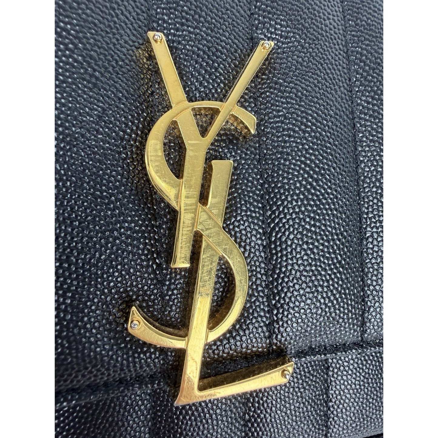 Saint Laurent Vicky Small Black Chain Quilted Bag S02