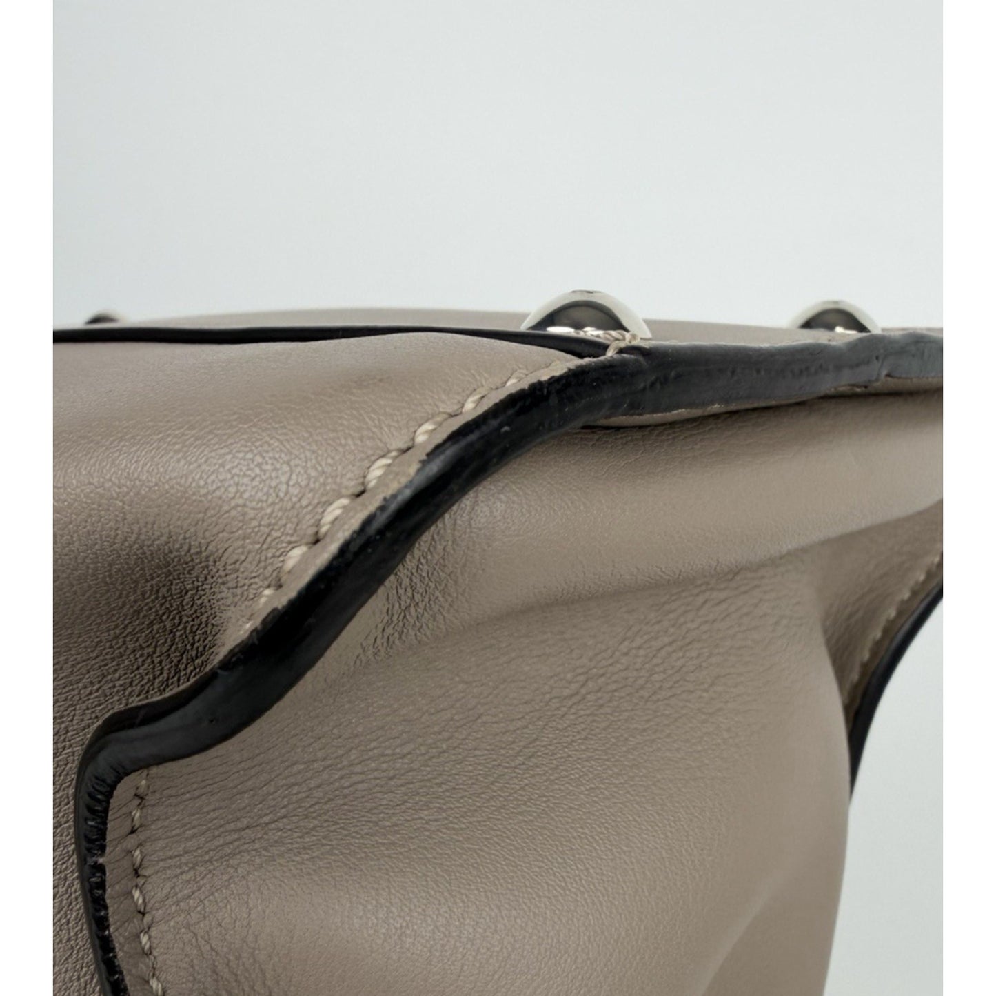 Fendi Peekaboo Python-Trimmed Medium in Taupe Leather for Women B6