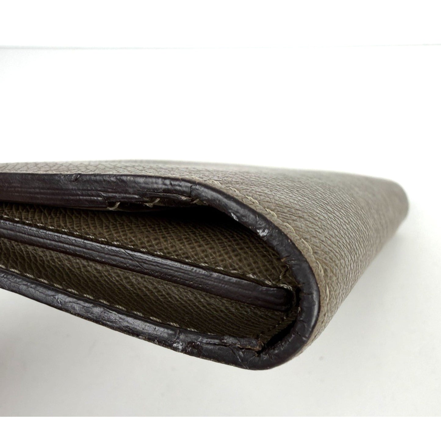 Louis Vuitton Taiga Brazza Long Wallet in Neutral Beige Leather 2013